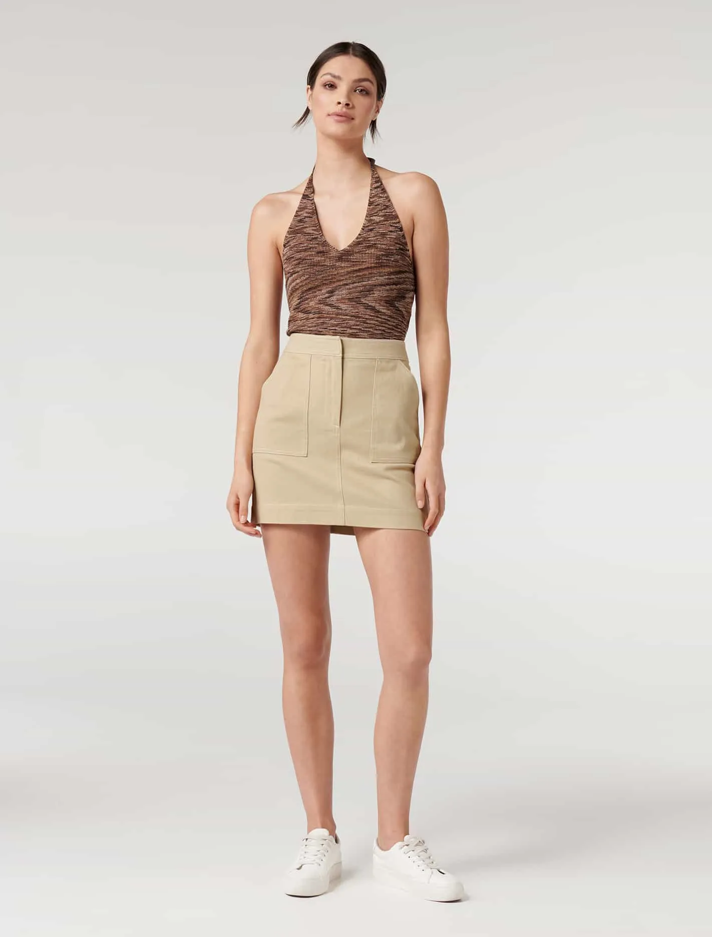 Rosa Contrast Stitch Mini Skirt