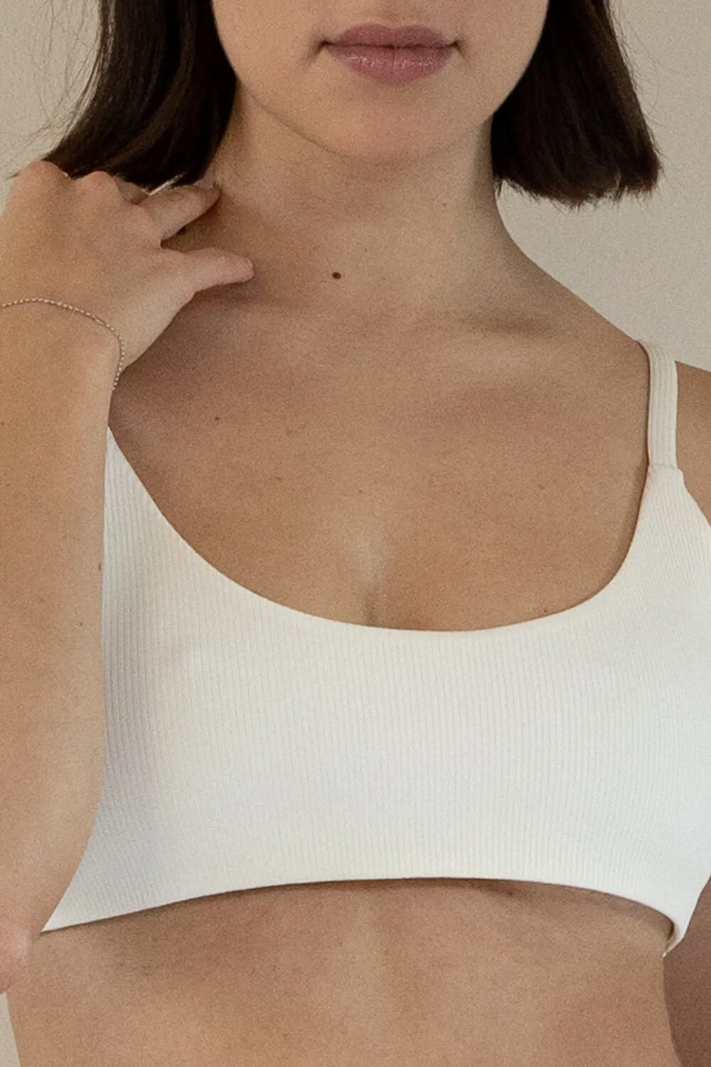 The Bralette Top - Ribbed Cream