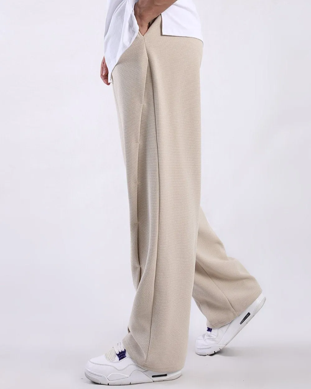 Waffle Textured Relaxed Fit Sweatpants