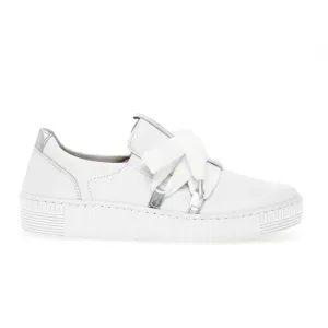 WOMEN'S GABOR 03.333.21 BOW TIE SNEAKER |  WHITE / SILVER