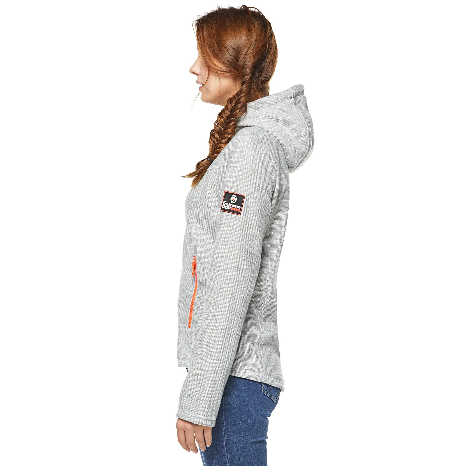 Women's Velour bond Heather Hoodie Jacket L.Grey