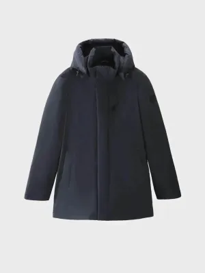 Woolrich Mountain Stretch Parka Melton Blue